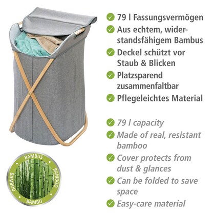 Artikelbild 2 für WENKO Wäschekorb Bahari braun, grau, 1 St., Artikelnummer 529877