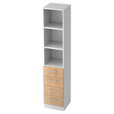 Artikelbild 1 für HAMMERBACHER Regalschrank Orbis, V7600/W/E/RE weiß, eiche 40,6 x 42,0 x 200,4 cm, 1 St., Artikelnummer 636744