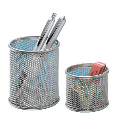 Artikelbild für WEDO Stiftehalter-Set silber Metall, lackiert 8,0 / 6,0 x 8,0 / 6,0 x 8,5 / 4,8 cm, Artikelnummer 529487