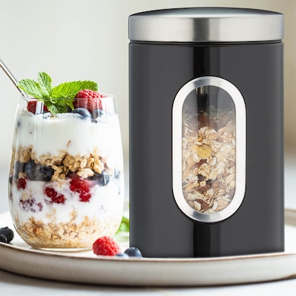 Artikelbild 6 für relaxdays Vorratsdose 17,0 cm hoch schwarz 1,4 l, 1 St., Artikelnummer 473201