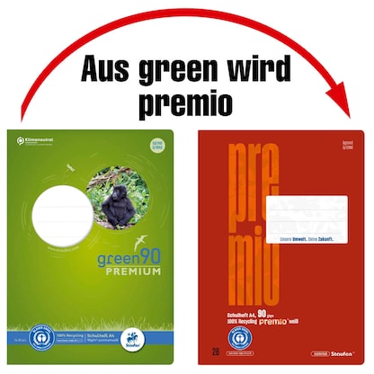Artikelbild für Staufen® Schulheft Premio Lineatur 28 kariert DIN A4 Innen- und Außenrand, 16 Blatt, 1 St., Artikelnummer 974838