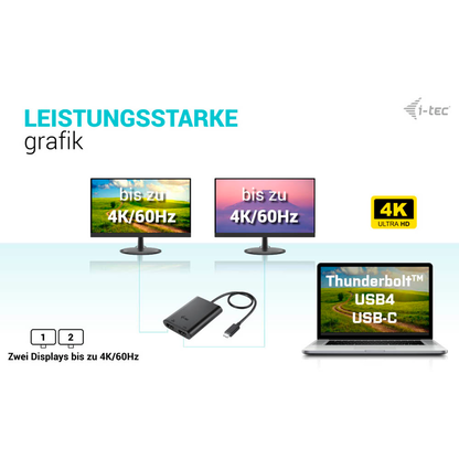 Artikelbild 7 für i-tec® C31DUAL4K60HDMI USB C/HDMI Adapter, Artikelnummer 662746