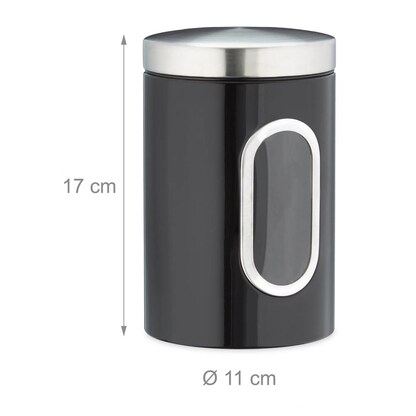 Artikelbild 7 für relaxdays Vorratsdose 17,0 cm hoch schwarz 1,4 l, 1 St., Artikelnummer 473201