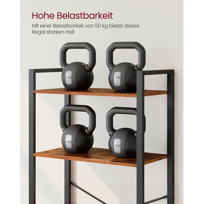 Artikelbild 8 für VASAGLE Bücherregal braun, schwarz 66,0 x 30,0 x 153,0 cm, 1 St., Artikelnummer 289359