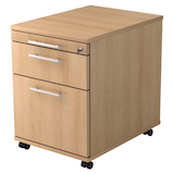 Artikelbild 1 für HAMMERBACHER Orbis Rollcontainer eiche 3 Auszüge 42,8 x 58,0 x 59,0 cm, Artikelnummer 636884