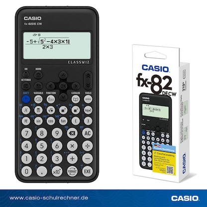 Artikelbild 3 für CASIO FX-82DE CW Wissenschaftlicher Taschenrechner schwarz, Artikelnummer 895841