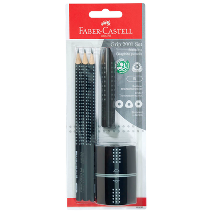 Artikelbild für FABER-CASTELL GRIP 2001 Bleistift-Set B schwarz, 1 Set, Artikelnummer 278303