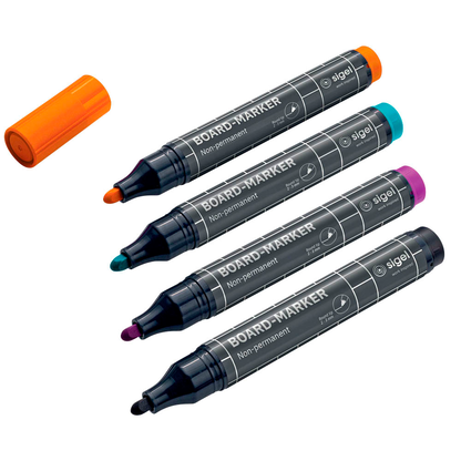 Artikelbild für SIGEL Whiteboard- und Flipchart-Marker farbsortiert 2,0 - 3,0 mm, 4 St., Artikelnummer 636492