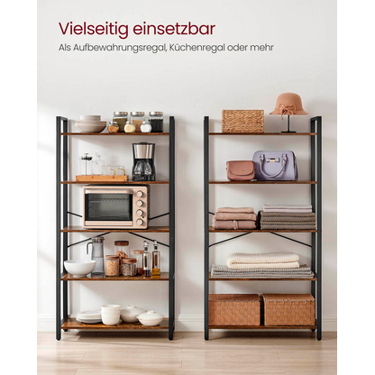 Artikelbild 5 für VASAGLE Bücherregal braun, schwarz 66,0 x 30,0 x 153,0 cm, 1 St., Artikelnummer 289359