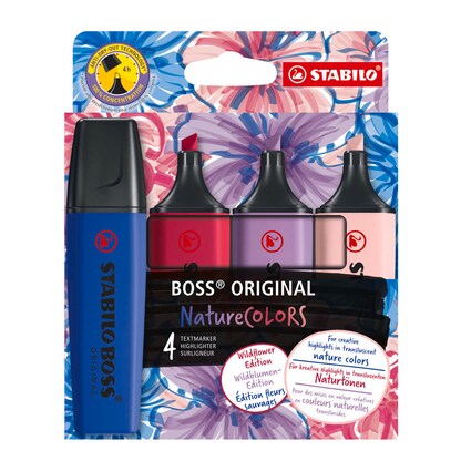 Artikelbild für STABILO BOSS Original Wildflower Edition Textmarker farbsortiert, 4 St., Artikelnummer 692089