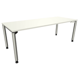 Artikelbild 1 für fm fastline höhenverstellbarer Schreibtisch weiß rechteckig, 4-Fuß-Gestell silber 200,0 x 80,0 cm, Artikelnummer 352581