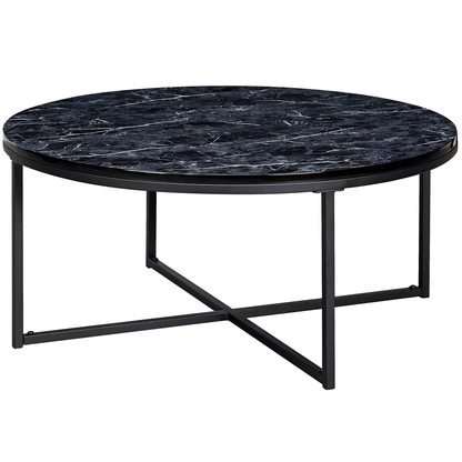 Artikelbild für WOHNLING Couchtisch rund MDF-Platte marmor 80,0 x 80,0 x 36,0 cm, 1 St., Artikelnummer 439131