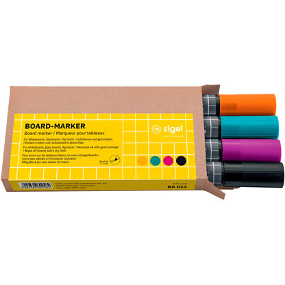 Artikelbild 2 für SIGEL Whiteboard- und Flipchart-Marker farbsortiert 2,0 - 3,0 mm, 4 St., Artikelnummer 636492