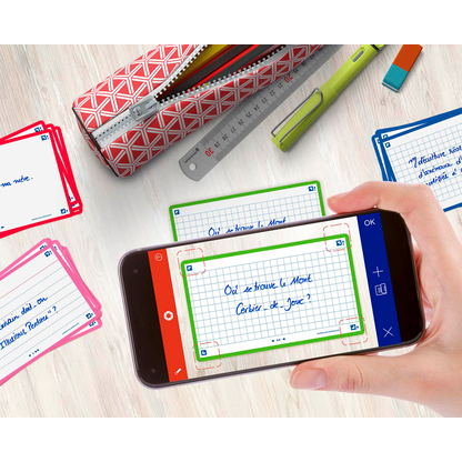 Artikelbild 4 für OXFORD Karteikarten FLASH 2.0 DIN A7 weiß, grün kariert, 80 St., Artikelnummer 371466