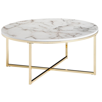 Artikelbild für WOHNLING Couchtisch rund MDF-Platte marmor 80,0 x 80,0 x 36,0 cm, 1 St., Artikelnummer 439127