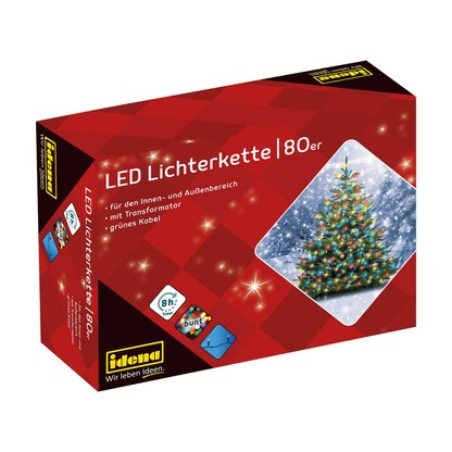 Artikelbild 3 für Idena 80er bunte LED Lichterkette grün 16,0 m, 1 St., Artikelnummer 105187
