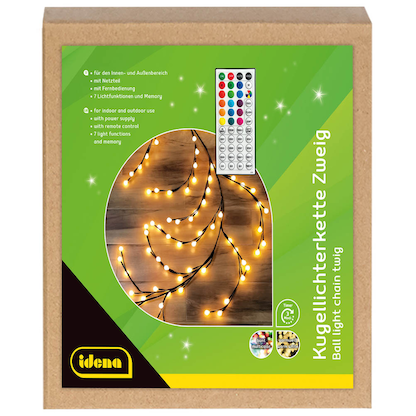 Artikelbild 12 für Idena 120er Kugel-Zweige LED Lichterkette braun 7,0 m, 1 St., Artikelnummer 443117