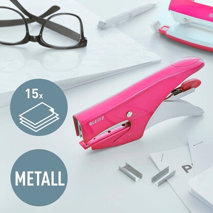 Artikelbild 2 für LEITZ Heftzange 5531 WOW pink-metallic, 1 St., Artikelnummer 280727