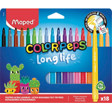 Artikelbild 1 für maped COLOR´PEPS LONG LIFE Filzstifte farbsortiert, 18 St., Artikelnummer 797919