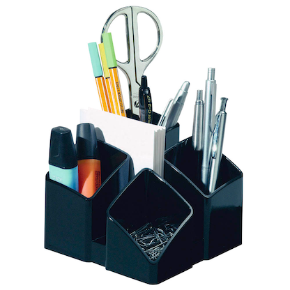 Artikelbild für HAN Stiftehalter SCALA schwarz Polystyrol 4 Fächer 12,5 x 12,5 x 10,0 cm, Artikelnummer 529339