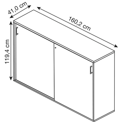 Artikelbild 2 für MÖBELPARTNER Schiebetürenschrank 1500, 701487 anthrazit 4 Fachböden 160,2 x 41,0 x 119,4 cm, Artikelnummer 184137