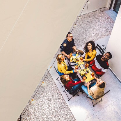 Artikelbild 5 für relaxdays Sonnensegel rechteckig beige 3,5 x 4,5 m, Artikelnummer 770364