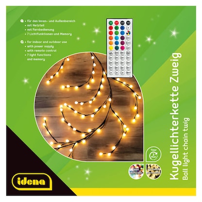 Artikelbild 13 für Idena 120er Kugel-Zweige LED Lichterkette braun 7,0 m, 1 St., Artikelnummer 443117