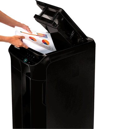 Artikelbild 4 für Fellowes AutoMax 450C Aktenvernichter mit Partikelschnitt P-4, 4 x 38 mm, bis 450 Blatt, schwarz, Artikelnummer 527808