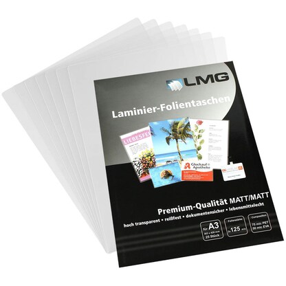 Artikelbild für LMG Laminierfolien matt für A3 125 micron, 25 St., Artikelnummer 797555