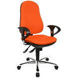 Artikelbild 1 für Topstar Bürostuhl Support ®Syncro Deluxe, 8559U G04 Stoff orange, Gestell chrom, Artikelnummer 255374