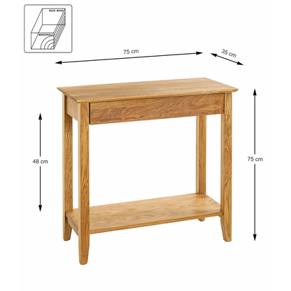 Artikelbild 2 für HAKU Möbel Konsolentisch rechteckig Massivholz eiche 75,0 x 35,0 x 75,0 cm, 1 St., Artikelnummer 340358