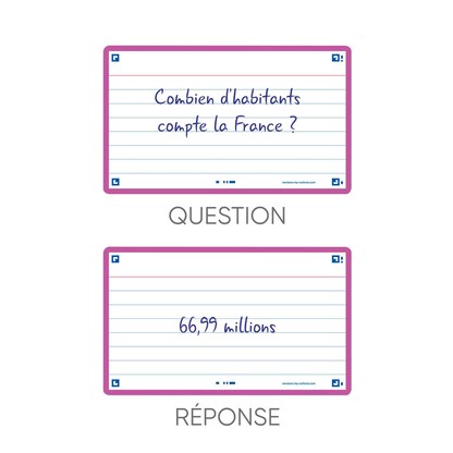 Artikelbild 5 für OXFORD Karteikarten FLASH 2.0 DIN A7 weiß, lila liniert, 80 St., Artikelnummer 371488