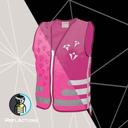 Artikelbild 2 für ROTH Mädchen Kinder-Warnweste Diamant pink Einheitsgröße, Artikelnummer 580809
