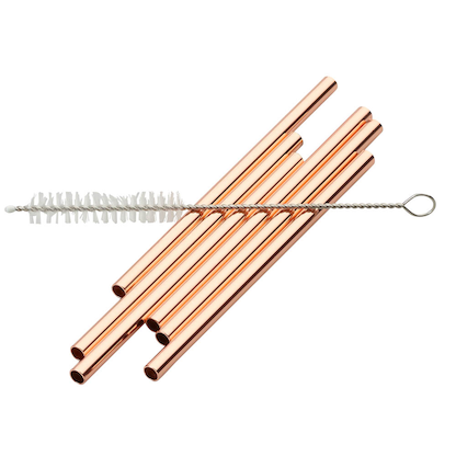 Artikelbild für 6 Echtwerk Edelstahl-Strohhalme braun, Artikelnummer 649949