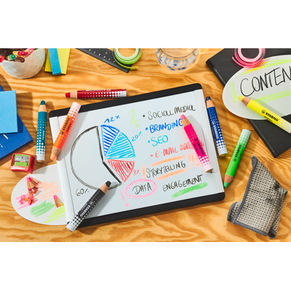 Artikelbild 5 für STABILO MARKdry Neon Whiteboard- und Flipchart-Marker farbsortiert 1,0 - 10,0 mm, 4 St., Artikelnummer 692147