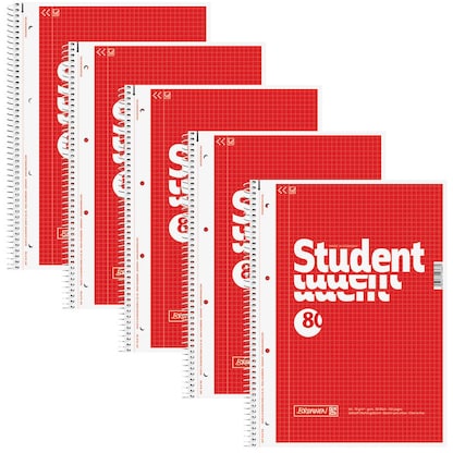 Artikelbild für BRUNNEN Collegeblöcke Student kariert DIN A4 Innenrand, 5 Blöcke, Artikelnummer 838797