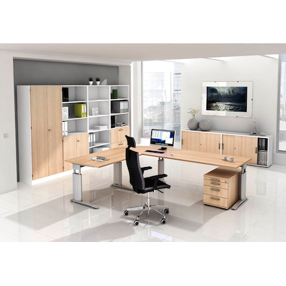 Artikelbild 6 für HAMMERBACHER Regalschrank Haziender, V7600/W/E/SG weiß, eiche 40,6 x 42,0 x 200,4 cm, 1 St., Artikelnummer 632164