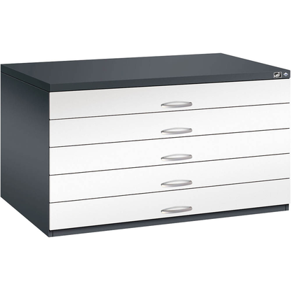 Artikelbild 4 für CP 7200 Planschrank schwarzgrau, verkehrsweiß 5 Schubladen 135,0 x 96,0 x 76,0 cm, 1 St., Artikelnummer 683502