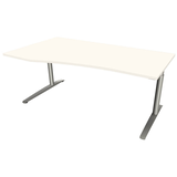 Artikelbild 1 für fm fastline höhenverstellbarer Schreibtisch weiß Bogenform, C-Fuß-Gestell silber 180,0 x 80,0/100,0 cm, Artikelnummer 335234