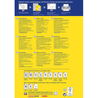Artikelbild 3 für AVERY Zweckform Adressetiketten 7160-10 weiß 63,5 x 38,1 mm, 10 Blatt, Artikelnummer 296733