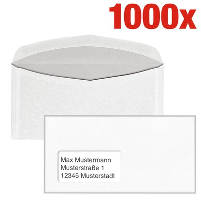 Artikelbild für BONG Kuvertierhüllen KuvertierStar DIN lang+ mit Fenster weiß nassklebend 1.000 St., Artikelnummer 124966