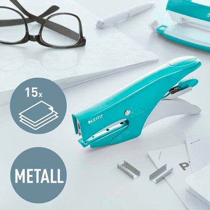 Artikelbild 2 für LEITZ Heftzange 5531 WOW eisblau-metallic, 1 St., Artikelnummer 250187