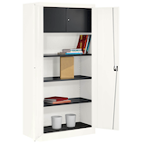 Artikelbild 1 für mauser Stahlschrank BF 5T - 9010/9010 reinweiß 3 Fachböden 95,0 x 50,0 x 195,0 cm, aufgebaut, 1 St., Artikelnummer 600621