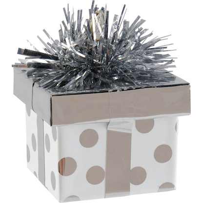 Artikelbild für amscan® Ballongewicht silber, weiß Geschenk, 1 St., Artikelnummer 388548