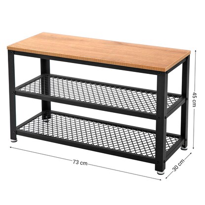 Artikelbild 2 für VASAGLE Schuhbank LBS073N01 hellbraun, schwarz Holz 73,0 cm, Artikelnummer 439329