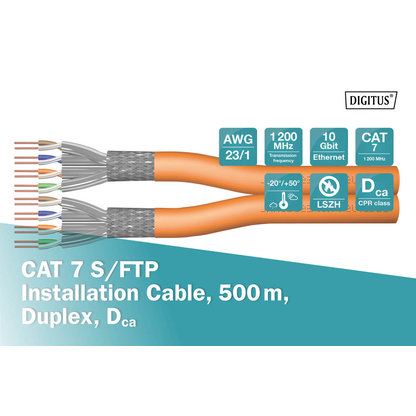 Artikelbild 5 für DIGITUS Ethernet Netzwerkkabel DK-1743-VH-D-5 500,0 m orange 1.200 MHz, 1 St., Artikelnummer 468799