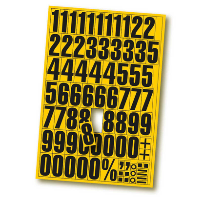 Artikelbild für EICHNER Ziffern 0-9 Magnete gelb 22,5 x 32,5 cm, 2 Bogen, Artikelnummer 702539