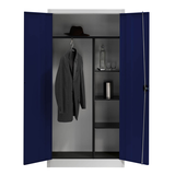 Artikelbild 1 für mauser Stahlschrank BF 5K - 7035/5003 lichtgrau, saphirblau 3 Fachböden 95,0 x 50,0 x 195,0 cm, aufgebaut, 1 St., Artikelnummer 600682