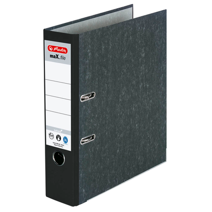 Artikelbild für herlitz maX.file nature Ordner schwarz marmoriert Karton 8,0 cm DIN A4, 1 St., Artikelnummer 138974