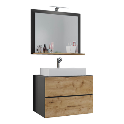 Artikelbild 4 für VCM my bath Badmöbel-Set 5-teilig Lendas XL 915302 honig-eiche, anthrazit 127,0 x 52,0 x 150,0 cm, Artikelnummer 390581
